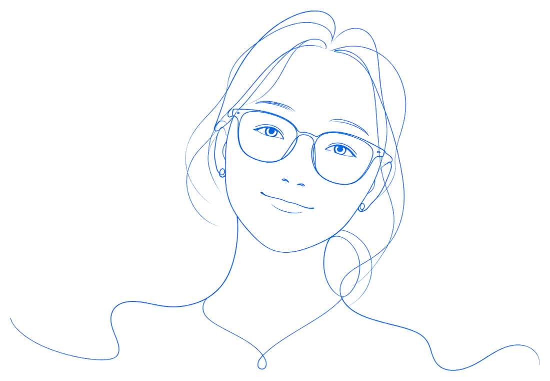Line-art portrait of Yuqing Kyra Xing